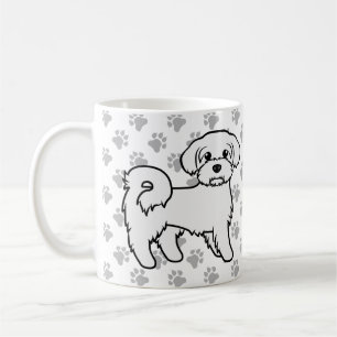 Caneca De Café Ilustração de Cão de Cartoon Cortado Maltês