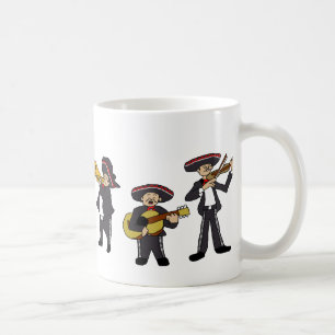 Caneca De Café Ilustração de Cartoon de Banda de Mariachi Mexic