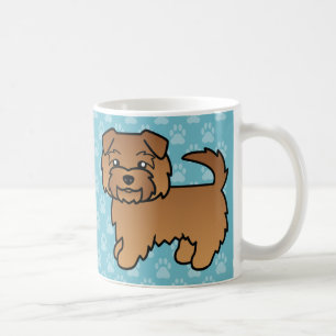 Caneca De Café Ilustração de Cartoon Red Norfolk Terrier