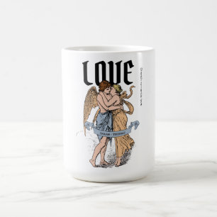 Caneca De Café Ilustração de Casal Romântico – Abraço de Amor