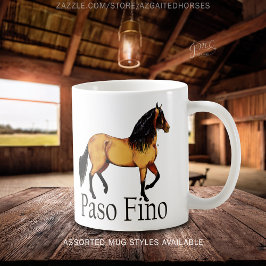 Caneca De Café Ilustração de Cavalo Paso Fino Buckskin