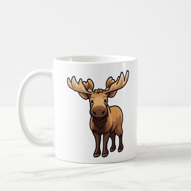 Caneca De Café Ilustração de cervo em desenho animado (Esquerda)
