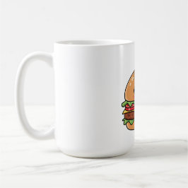 Caneca De Café Ilustração de Cheeseburger Sorridente Kawaii Fofa