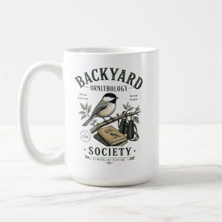 Caneca De Café Ilustração de Chickadee de Ornitologia de Quintal