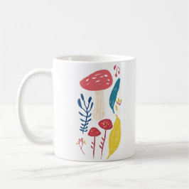Caneca De Café Ilustração de cogumelos