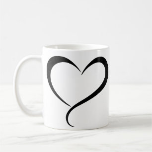 Caneca De Café Ilustração de compartimento de coração negro