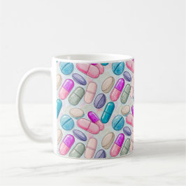 Caneca De Café Ilustração de Comprimidos Pastel de Farmacêutico