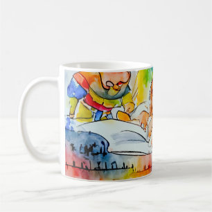 Caneca De Café Ilustração de Contorno de Fadas Quimáticas