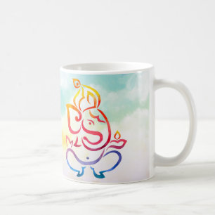 Caneca De Café Ilustração de cor da aguarela Ganesha e do Rango