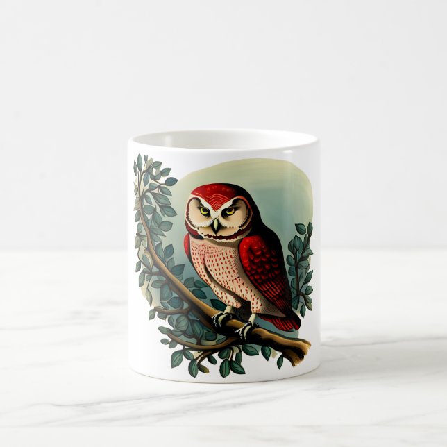 Caneca De Café Ilustração de Coruja de Desenho Animado com Estilo (Centro)
