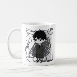 Caneca De Café Ilustração de Criança Chibi com Roupa Corporativa 