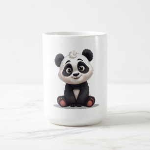 Caneca De Café Ilustração de Desenho Animado de Panda Sentado