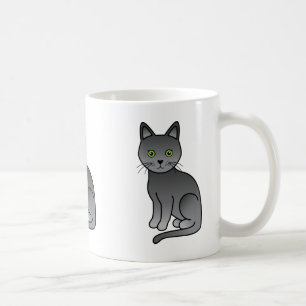 Caneca De Café Ilustração de desenho de coroa gata Korat