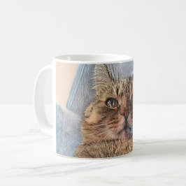 Caneca De Café Ilustração de Design de Gato Tigre