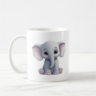 Caneca De Café Ilustração de elefante de desenho animado