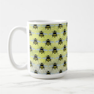 Caneca De Café Ilustração de Enxame de Abelhas Bombas de Mel