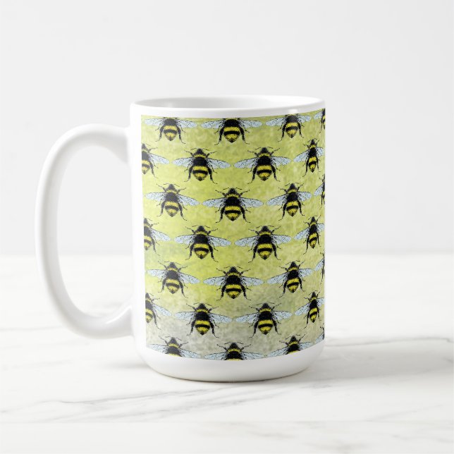 Caneca De Café Ilustração de Enxame de Abelhas Bombas de Mel (Esquerda)