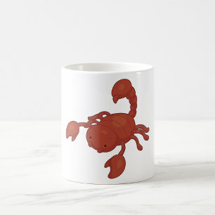 Caneca De Café Ilustração de Escorpião Vermelho