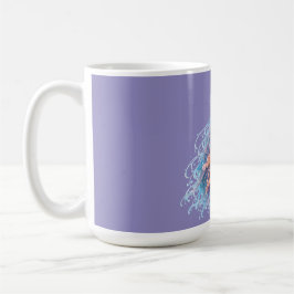 Caneca De Café Ilustração de Fantasia de Água-viva Elegante