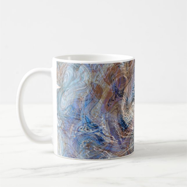 Caneca De Café Ilustração de Fluxo de Cinza Azul (Esquerda)