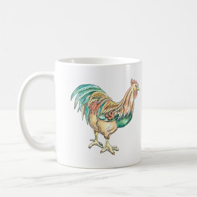 Caneca De Café Ilustração de Galo (Esquerda)