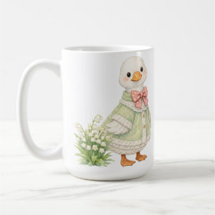 Caneca De Café Ilustração de ganso chic lilás do vale