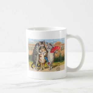 Caneca De Café Ilustração de Ganso Mãe de Três Pequenos Gatinhos