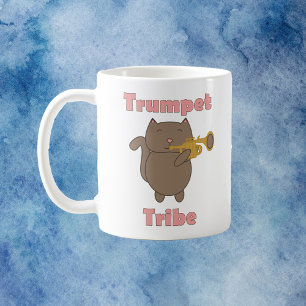 Caneca De Café Ilustração de Gato da Tribu da Trombeta Fofa Amant