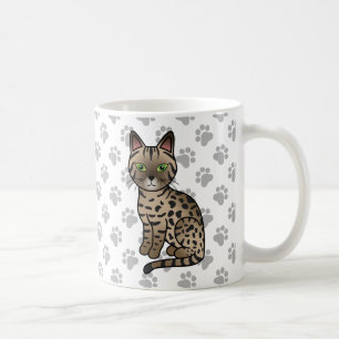 Caneca De Café Ilustração de Gato de Cartoon Mau Cute Egípcio de
