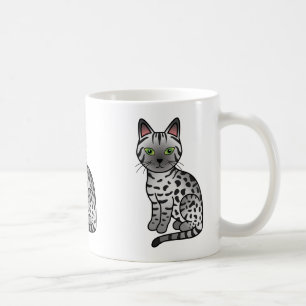 Caneca De Café Ilustração de Gato de Mau Egípcio de Prata