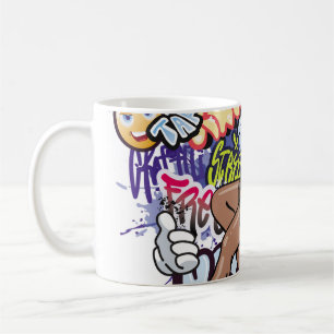 Caneca De Café ilustração de grafite com letras de grafite de rua