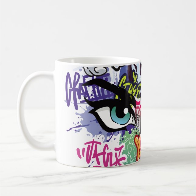 Caneca De Café ilustração de grafite com letras de grafite de rua (Esquerda)