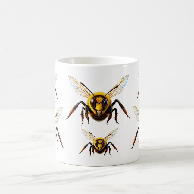 Caneca De Café Ilustração de Inseto com Padrão de Abelha (Centro)