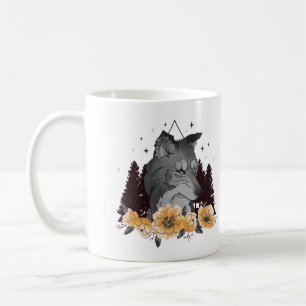 Caneca De Café Ilustração de Lobo Majestoso da Vida Selvagem
