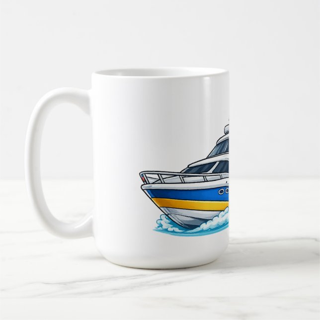 Caneca De Café Ilustração de Marinheiro de Desenho Animado com Ia (Esquerda)