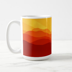 Caneca De Café Ilustração de Montanhas Sunset-15662