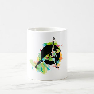 Caneca De Café Ilustração de Mulher Alongando