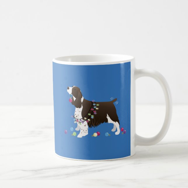 Caneca De Café Ilustração de Natal de Brown Springer Spaniel (Direita)