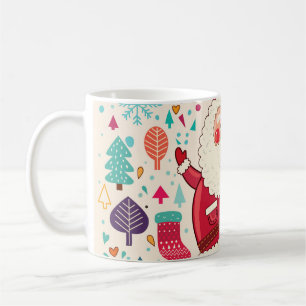Caneca De Café Ilustração de Natal Engraçado do Papai Noel