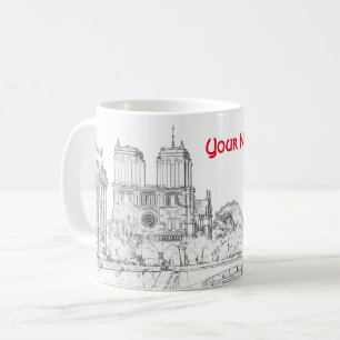Caneca De Café Ilustração de Notre Dame de Paris