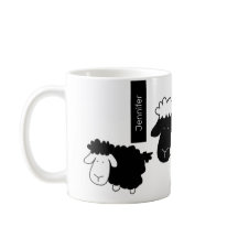 Ilustração de Ovelhinhas Fofas Preto e Branco