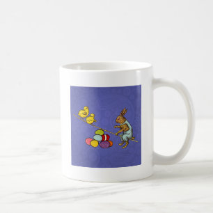 Caneca De Café Ilustração de ovos de galinhas de coelho da Páscoa