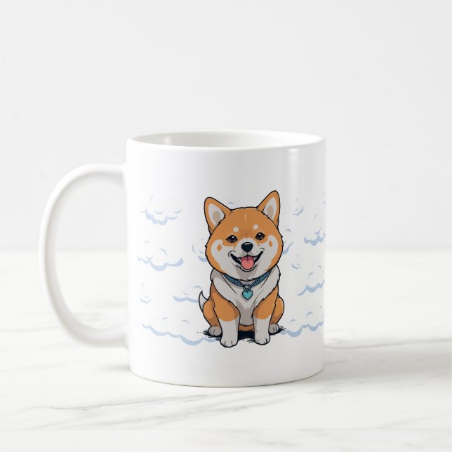 Caneca De Café Ilustração de Padrão de Raposa Fofa (Esquerda)