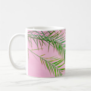 Caneca De Café Ilustração de palmeiras verdes e pretas