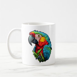 Caneca De Café Ilustração de papagaio de desenho animado