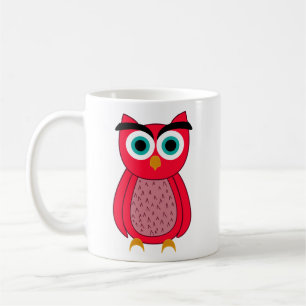 Caneca De Café Ilustração de Passarinho Rosa Fofa