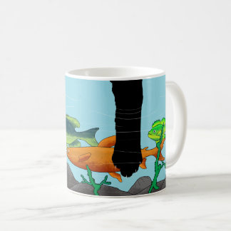 Caneca De Café Ilustração de pesca de pata-gato preto