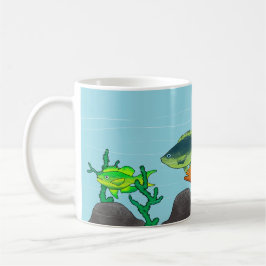Caneca De Café Ilustração de pesca de pata-gato preto
