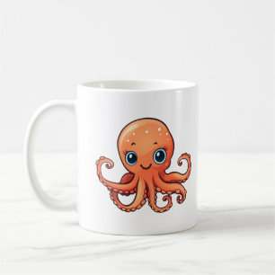 Caneca De Café Ilustração de polvo de desenho animado