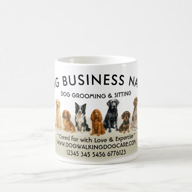 Caneca De Café Ilustração de Raças de Cães Populares (Centro)